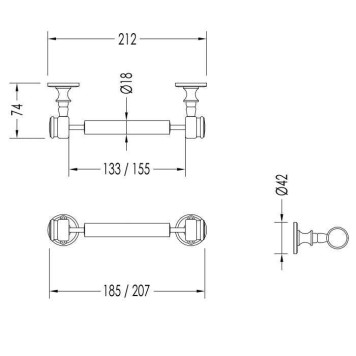 Devon Devon First Class Держатель для туалетной бумаги, подвесной, цвет: бронза-1