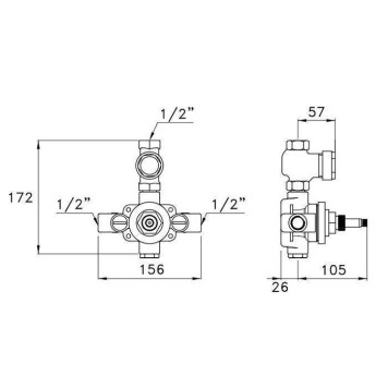 Stella Встраиваемая часть термостатического смесителя для душа IS3292-1