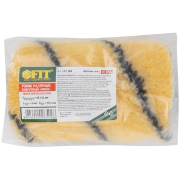 Ролик полиакриловый, бежевый с черной полоской, диам. 40/61 мм; ворс 10,4 мм, 100 мм-2