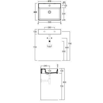 Simas Agile Раковина 61х46 см, без отв., подвесная, с переливом, цвет: белый. AG61 bi*0-1