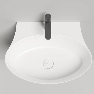 Salini Alda Wall 01 Раковина 58х45х15см., с 1 отв., сифон, слив-пер, мат-л: S-Sense, цвет: белый глянцевый. 140311G-2