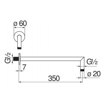 AD138/44RCP держатель верхнего душа, 35 см, красное золото AD138/44RCP-1