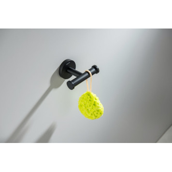 AQ4202MB ОБЕРОН крючок двойной, матовый черный AQ4202MB-2