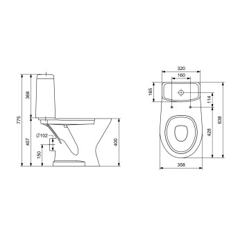 1P2103S0000BF Унитаз-компакт Грация белый, 2-х режимный, сидение полипропилен, гор вып 1.P210.3.S00.00B.F-8