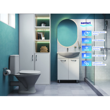 1P2103S0000BF Унитаз-компакт Грация белый, 2-х режимный, сидение полипропилен, гор вып 1.P210.3.S00.00B.F-10