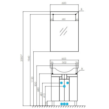 1A1796K0FG010 Набор: 1A179601FG010 Тумба-умывальник Фиджи 60/ 1WH110268 раковина Селигер-60 1A1796K0FG010-2