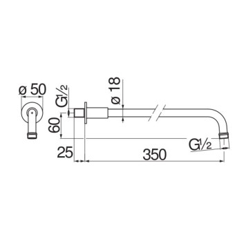 AD138/4BR держатель верхнего душа 35 см AD138/4BR-1