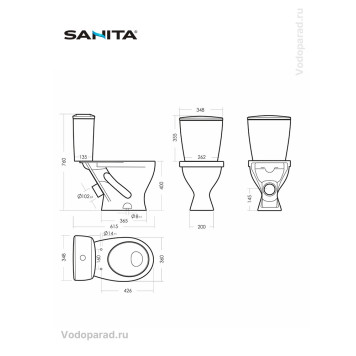 ИДЕАЛ СТАНДАРТ Унитаз-компакт Белый S1 (WC.CC/Ideal/1-P/WHT.G/S1) WC.CC/Ideal/1-P/WHT.G/S1-1