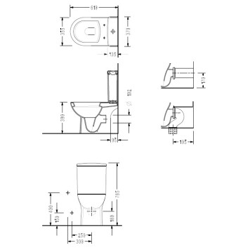 6716SL Friendly унитаз напольный, с тонким сиденьем с микролифтом, Serel 6716SL-1