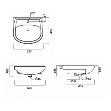 АТТИКА 50 Умывальник (WB.FN/Attica/50-C/WHT.G/S1) WB.FN/Attica/50-C/WHT.G/S1-2