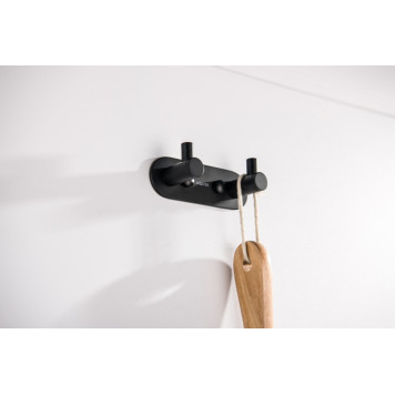 AQ4102MB ЕВРОПА крючок двойной, матовый черный AQ4102MB-4