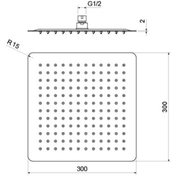 AQ2074MB квадратный верхний душ 3003002 мм, матовый черный AQ2074MB-1