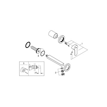 20474001 BauEdge 2020 Смеситель для раковины, на 2 отверстия, настенный монтаж, хром (замена 20474000) 20474001-4