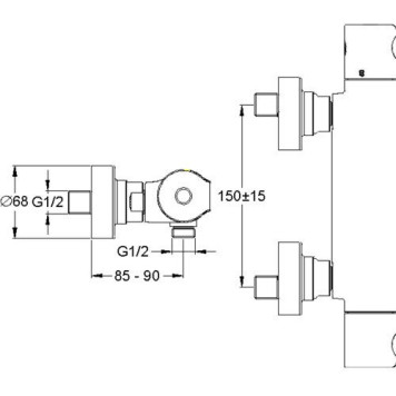 E10872-CP SINGULIER термостатический cмеситель для душа E10872-CP-1