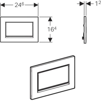 115.893.KJ.1 Смывная клавиша Sigma 30, смыв-стоп,к 111.300/350/361/362/380/390/796 бел/бел/хр. гл 115.893.KJ.1-1