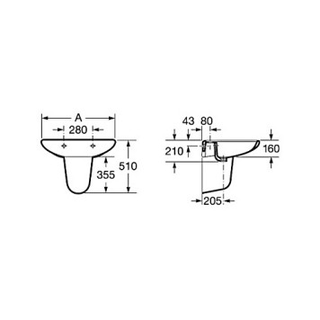 337242000 Meridian-N полупьедестал для узких раковин 337242000-1