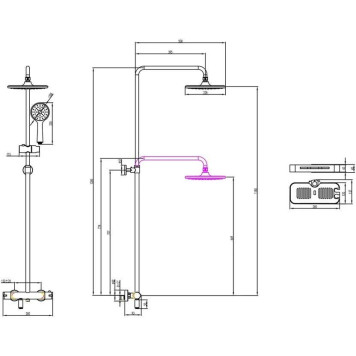 LM7010CTROPICСмеситель для ванны термостатический, с верхней душевой лейкой «Тропический дождь», LM7010C-1