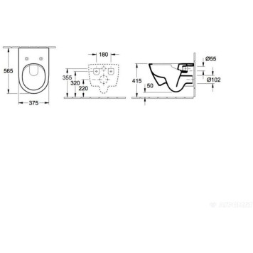 5614 R201 SUBWAY 2.0 Комбипак (5614R001 Унитаз 370х560, подвесной, DirectFlush + 9M78S101 Сиденье для унитаза, SlimSeat, Quick Release, Soft Closing) 5614R201-4
