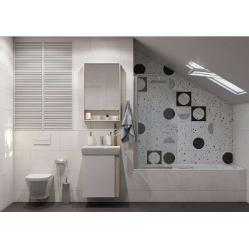 1A2578K0AHB20 Набор: 1A257801AHB20 Тумба-умывальник Кантри 50 Бел/Дуб Верона/ 1WH302184 Раковина НЕО-50 1A2578K0AHB20-6