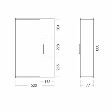 ИДЕАЛ-01 Зеркало 520х820х176, бел IDLSAMR56019W1-3