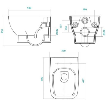 1.WH30.2.423 НЕО Унитаз подвесной, дюро, метал крепление, softclose 1.WH30.2.423-1