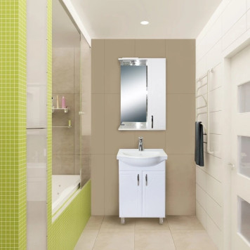 ИДЕАЛ Тумба напольная 520х820х330, бел (подходит умывальник мебельный Реал 56) IDLSACW56013F1-3