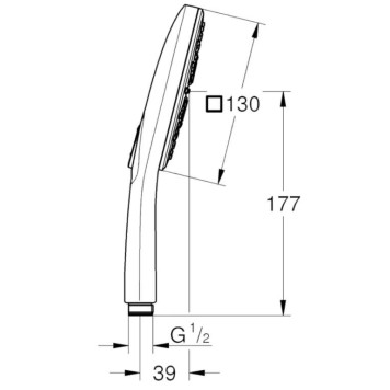 26582000 Rainshower SmartActive Cube Ручной душ 130 III, расход 9,5 л/мин, хром 26582000-1