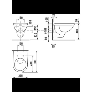LYRA-DINO 2137.0.000.000.1 унитаз подвесной, вертикальный смыв 2137.0.000.000.1-3