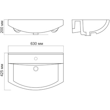 BEST 65 Умывальник (WB.FN/Best/65-C/WHT.G/S1) WB.FN/Best/65-C/WHT.G/S1-2