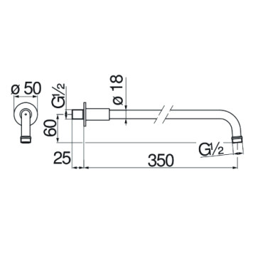 AD138/4GDP держатель верхнего душа 35 см AD138/4GDP-1