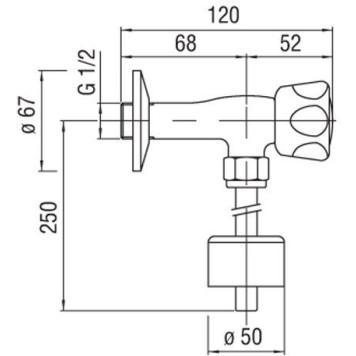 AV00503CR кран для уринала AV00503CR-1