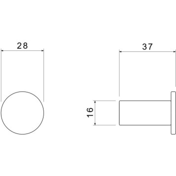 AQ4401MB ЛИРА крючок, матовый черный AQ4401MB-1