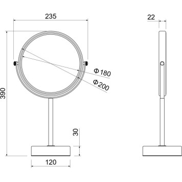 AQ4914CR зеркало косметическое настольное 5х AQ4914CR-1