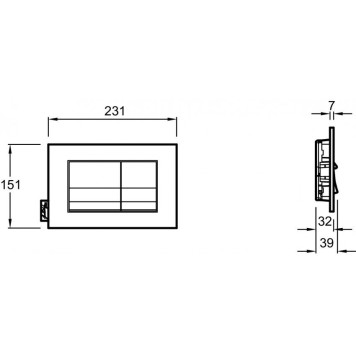 E20858-CP Панель смыва геометр дизайн, глянцевый хром E20858-CP-1