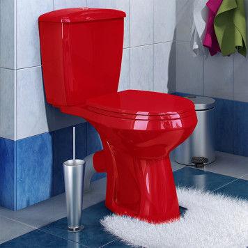 43360110202 Унитаз-компактЭлиссаСтандарт/ красный, нижний подвод воды, косой выпуск (старый арт. 43360130202) 43360110202-2