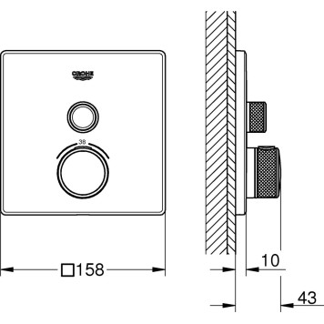 29123000 Grohtherm SmartControl Внешняя часть термостатического смесителя на 1 выход, хром 29123000-1