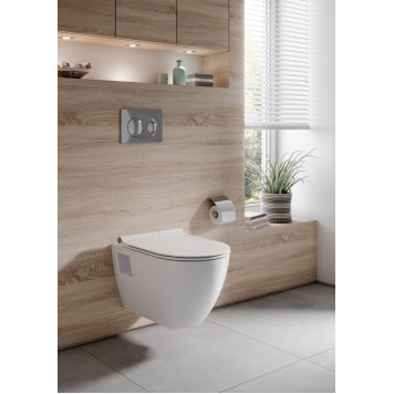 SM46SL Smart унитаз подвесной, безободковый, с тонким сиденьем с микролифтом, Serel SM46SL-2