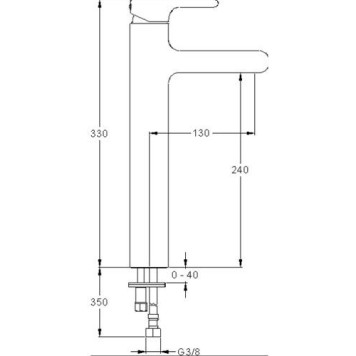 E10861-CP SINGULIER cмеситель для раковины высокий E10861-CP-3