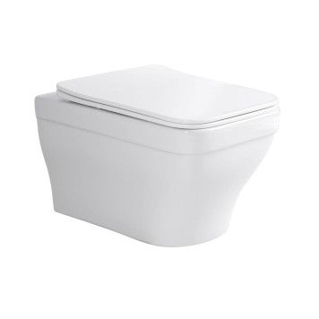AQ1163-00 АМАДЕО Унитаз подвесной безободковый 515370315 мм, тонкое сиденье с механизмом плавного закрывания, крепеж AQ1163-00