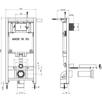 E21773RU-00 Унитаз c инсталляцией Jacob Delafon Modern Life, сиденье микролифт, клавиша хром (E29025+E20858-CP+E77168+E77725) E21773RU-00-4