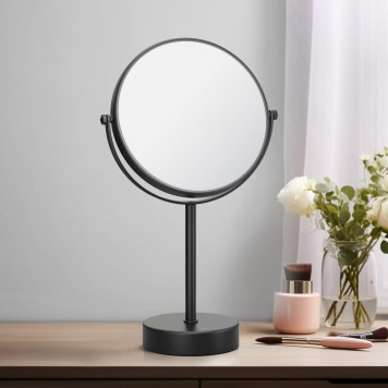 AQ4914MB зеркало косметическое настольное 5х, матовый черный AQ4914MB-5