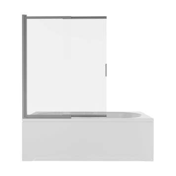 AQ.BSS.100.1GM Шторка на ванну двухэлементная, поворотная 1000X1500 профиль оружейная сталь, стекло прозрачное 5мм AQ.BSS.100.1GM