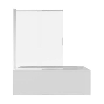 AQ.BSS.100.1CH Шторка на ванну двухэлементная, поворотная 1000X1500 профиль хром, стекло прозрачное 5мм AQ.BSS.100.1CH