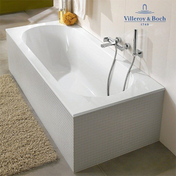 VilleroyBoch Oberon Ванна 170х75х45см., встраиваемая, слив, ножки, Quaryl, цвет: альпийский белый. UBQ170OBE2V-01-2