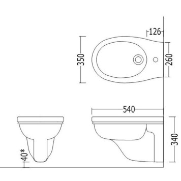 DevonDevon Rose, Биде подвесное 54х35см, цвет: белый. IBBID1FSRO-1