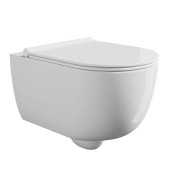 Alice Unica Унитаз 52х35см., подвесной, безободковый, смыв aliflush+, с сиденьем микролифт, с креплением, цвет: белый глянцевый. 32254101SET