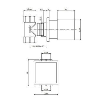 Fima Carlo Frattini Fit F3523/1BS Запорный клапан, внутренняя часть (F2220) в комплекте, цвет: белый матовый. F2220, F3523/1BS-1