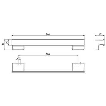 Emco Cue Ручка для ванны 30см., цвет: хром-1