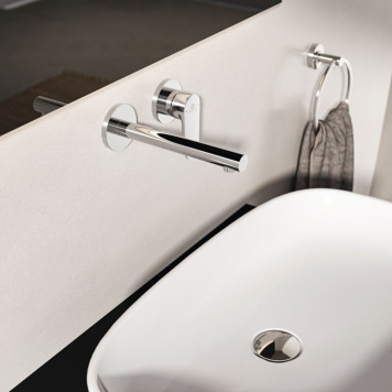 Ideal Standard Ceralife O Смеситель для раковины, настенный, излив: 18см., без донного клапана, для монтажа с A1313NU цвет: хром. BE019AA-3