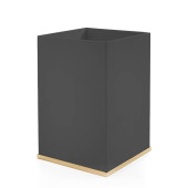 3SC Mood Deluxe Black Ведро, без крышки, 20х30х20 см, композит Solid Surface, цвет: чёрный матовый/золото 24к. . MDN65AGD
